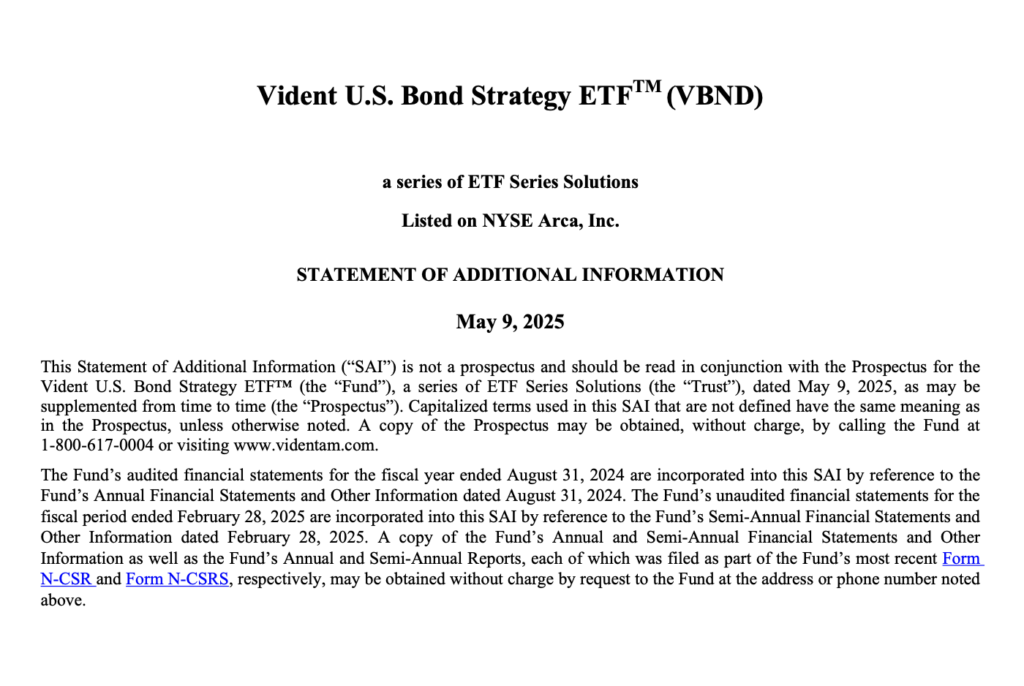 Vident ETF 485B (VBND) SAI